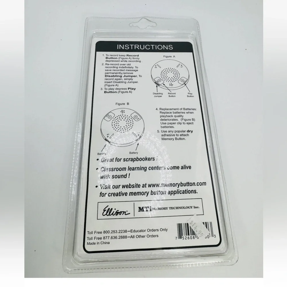 Ellison Memory Button New and Sealed Vintage Scrapbooking/Keepsakes NOS